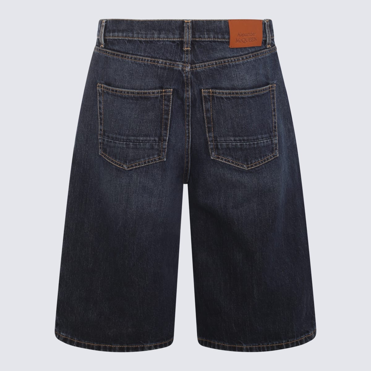 Shop Alexander Mcqueen Blue Denim Bermuda