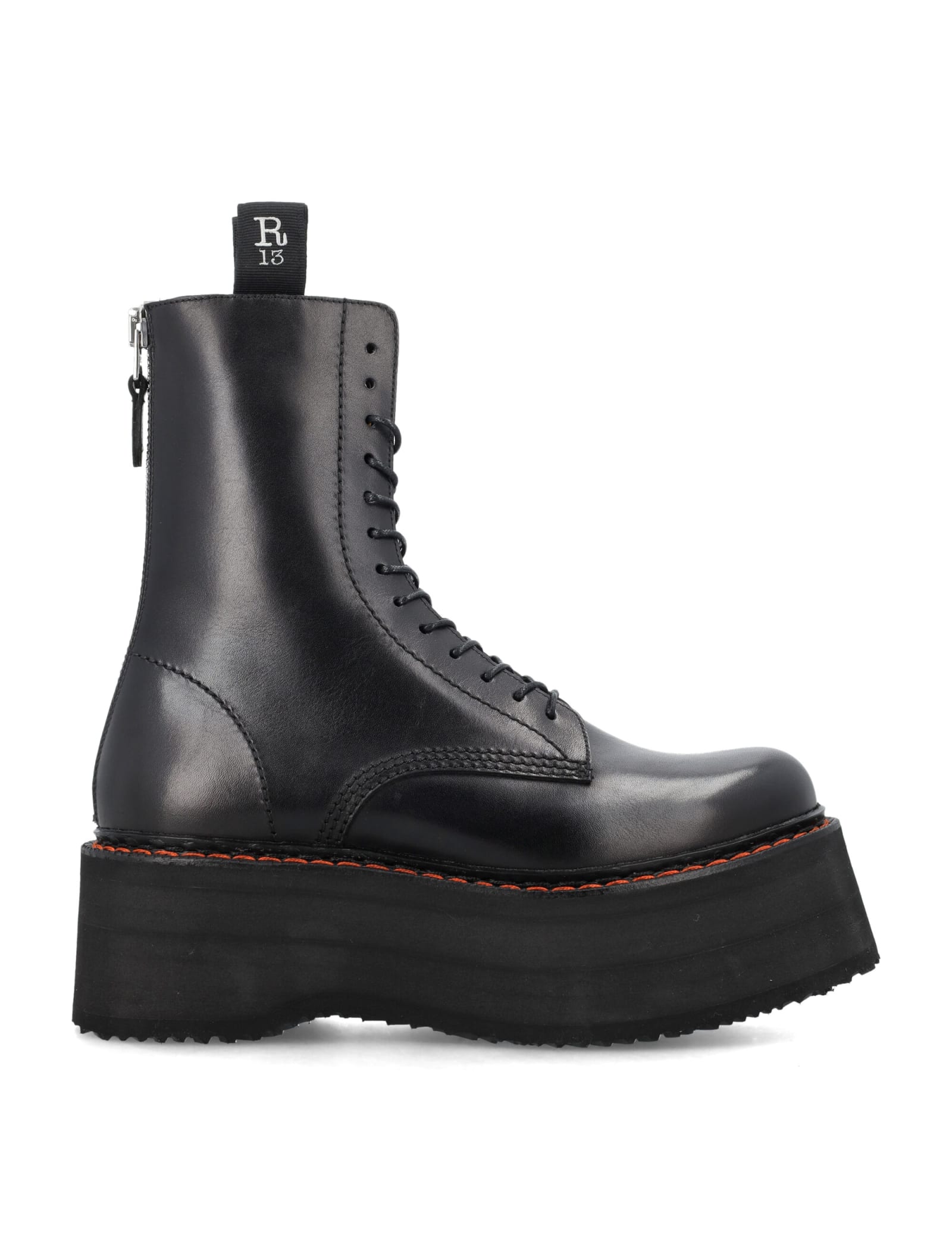 Shop R13 Stack Boots In Black