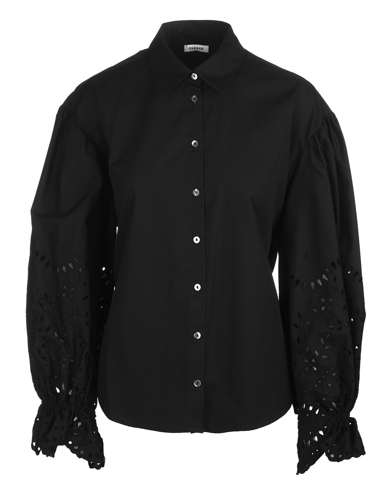 Parosh Black Broderie-anglaise Shirt