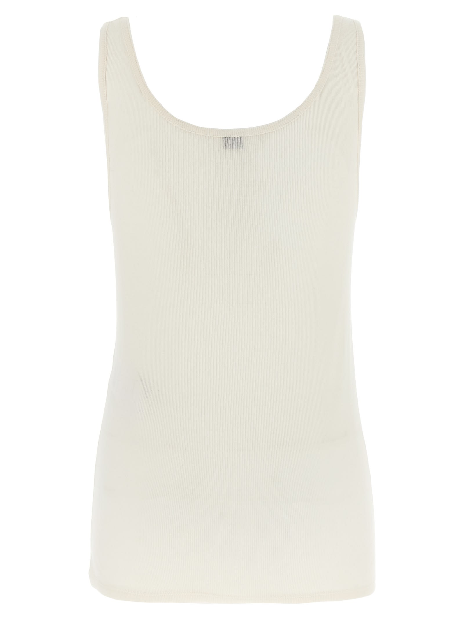 Shop Saint Laurent Rib Top In White