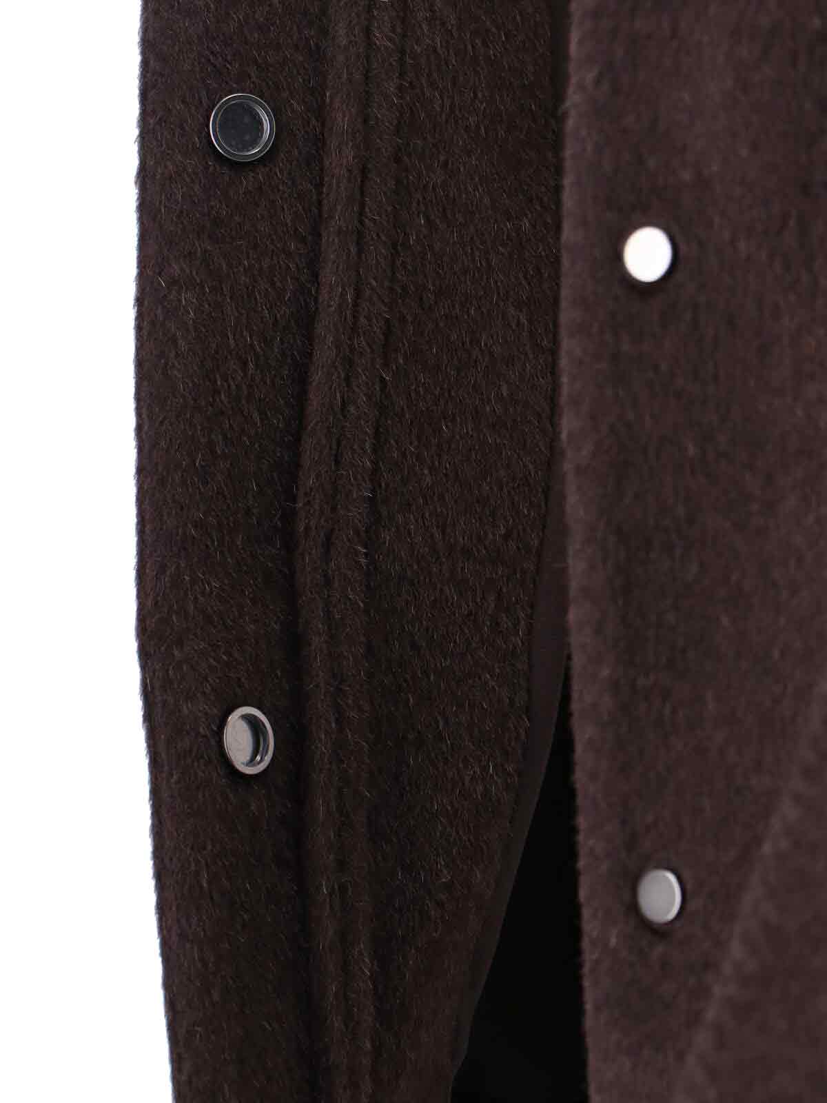 Giorgio Armani Relaxed Fit Cropped Jacket With Decorative Buttons In Brown