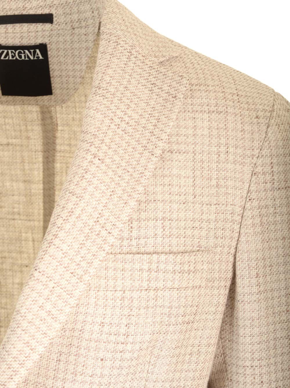 Shop Zegna Linen And Cotton Shirt Blazer In Beige