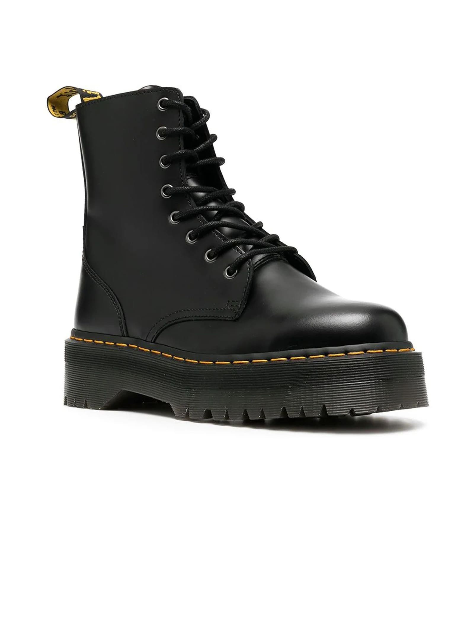 Shop Dr. Martens' Jadon Smooth Leather Platform Boots In Black