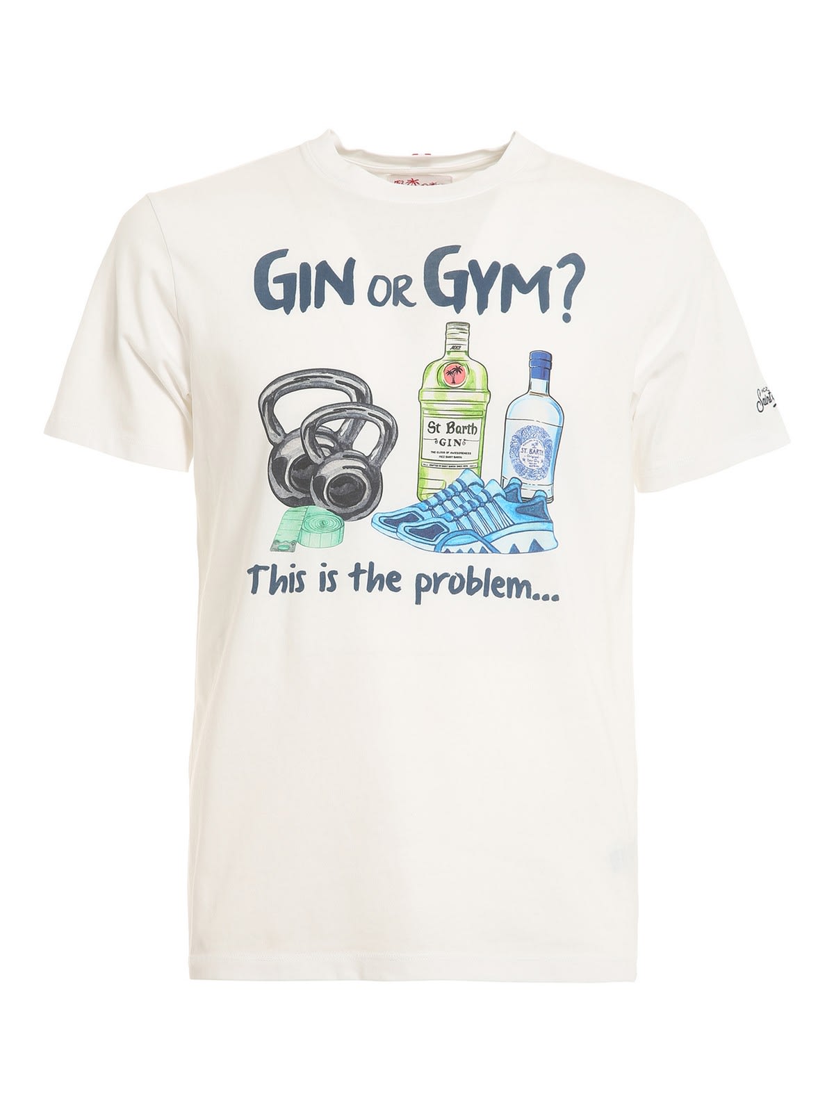 MC2 Saint Barth T-shirt Stampa Gin Or Gym Bianca Tshirtman02965b