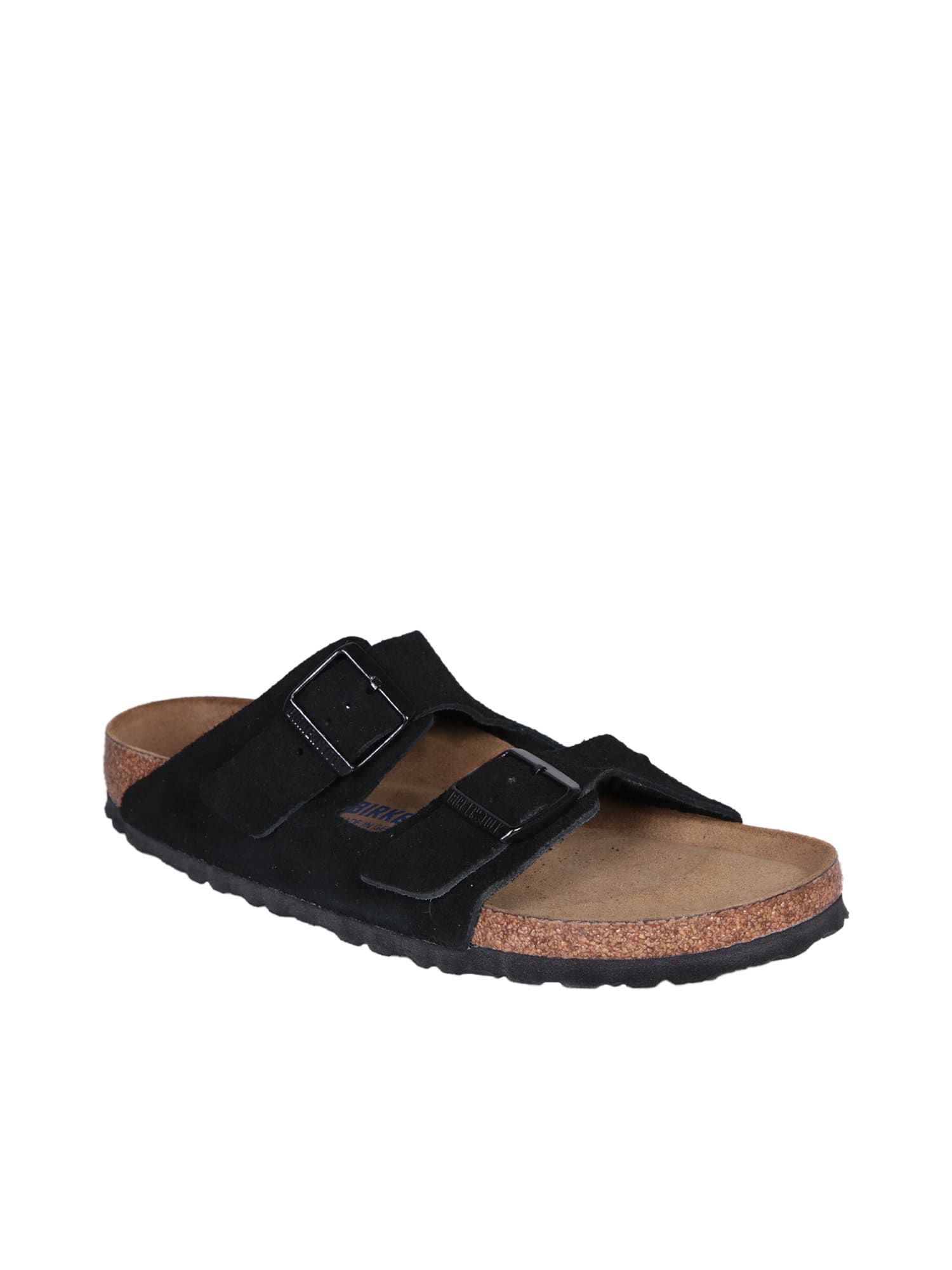 BIRKENSTOCK BLACK SUEDE ARIZONA SLIPPERS