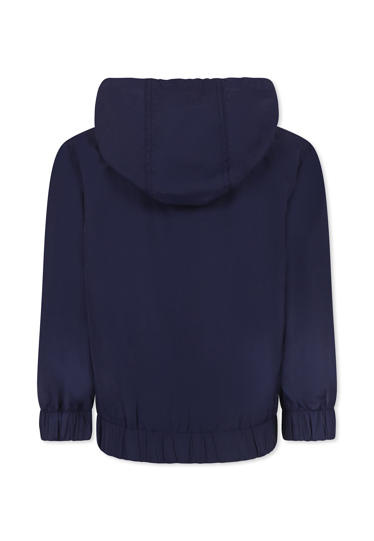 Kenzo Blue Windbreaker Jacket For Kids With Logo In Blue