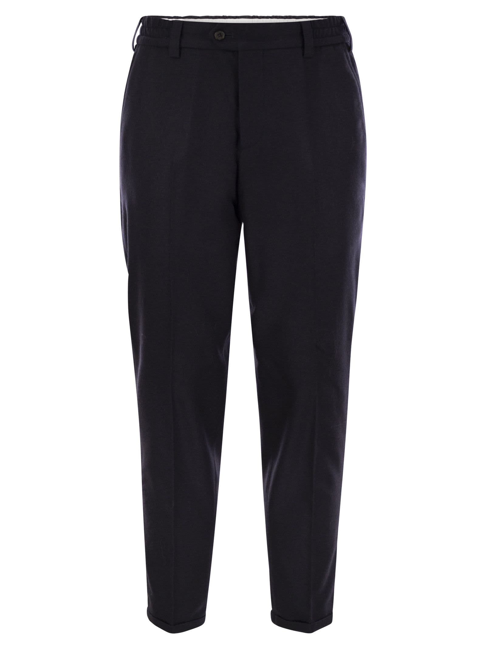 Shop Pt Torino The Rebel - Wool And Cashmere Trousers In Navy