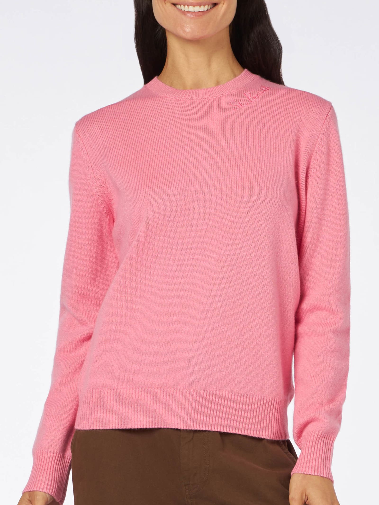 MC2 SAINT BARTH WOMAN PINK CASHMERE BLEND SWEATER NEW QUEEN
