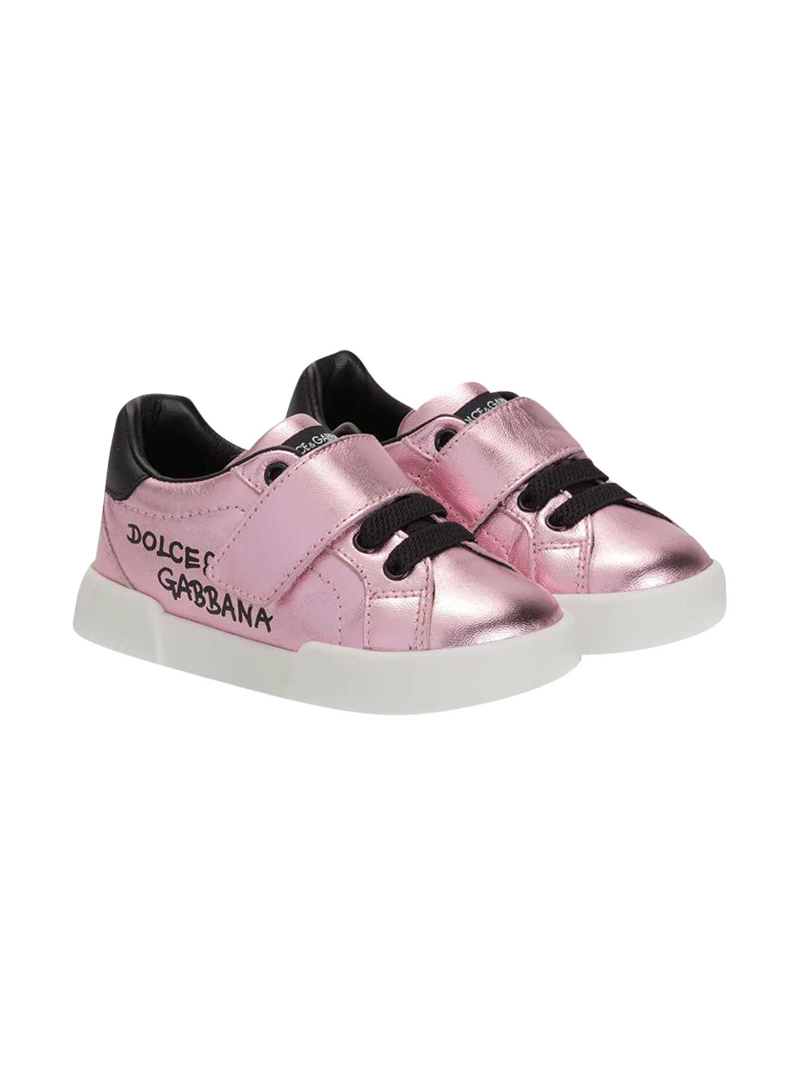 Buy Dolce & Gabbana Pink Sneakers online, shop Dolce & Gabbana shoes with free shipping