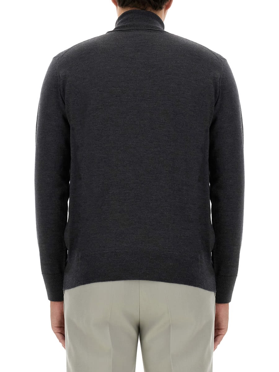 Shop Etro Turtleneck With Embroidery In Charcoal