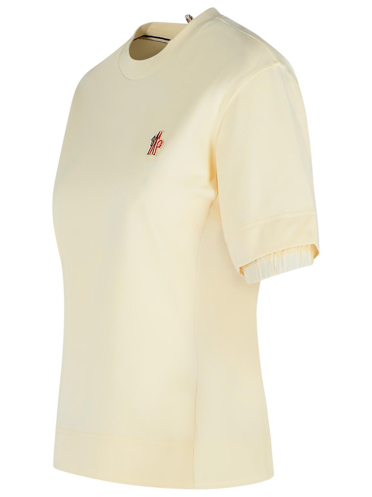 Moncler Grenoble White Cotton Clothing Tshirt In Neutral