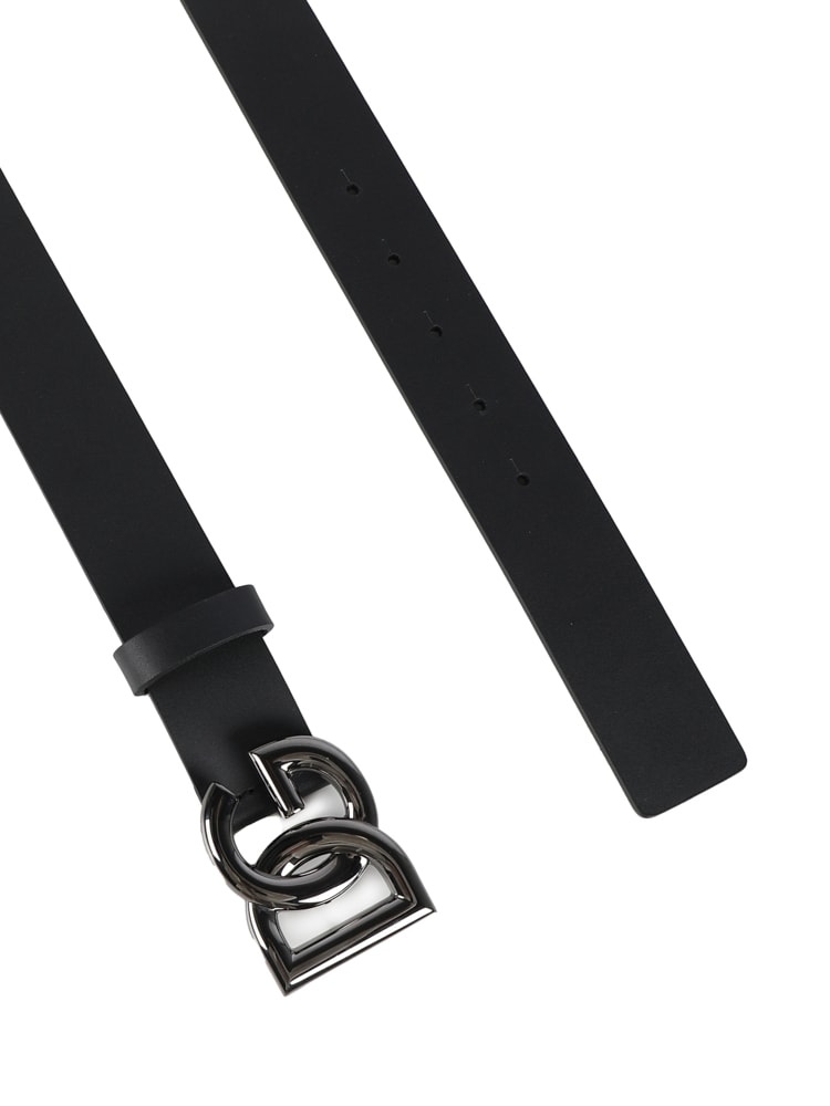 Shop Dolce & Gabbana Logo Buckle Belt In Black