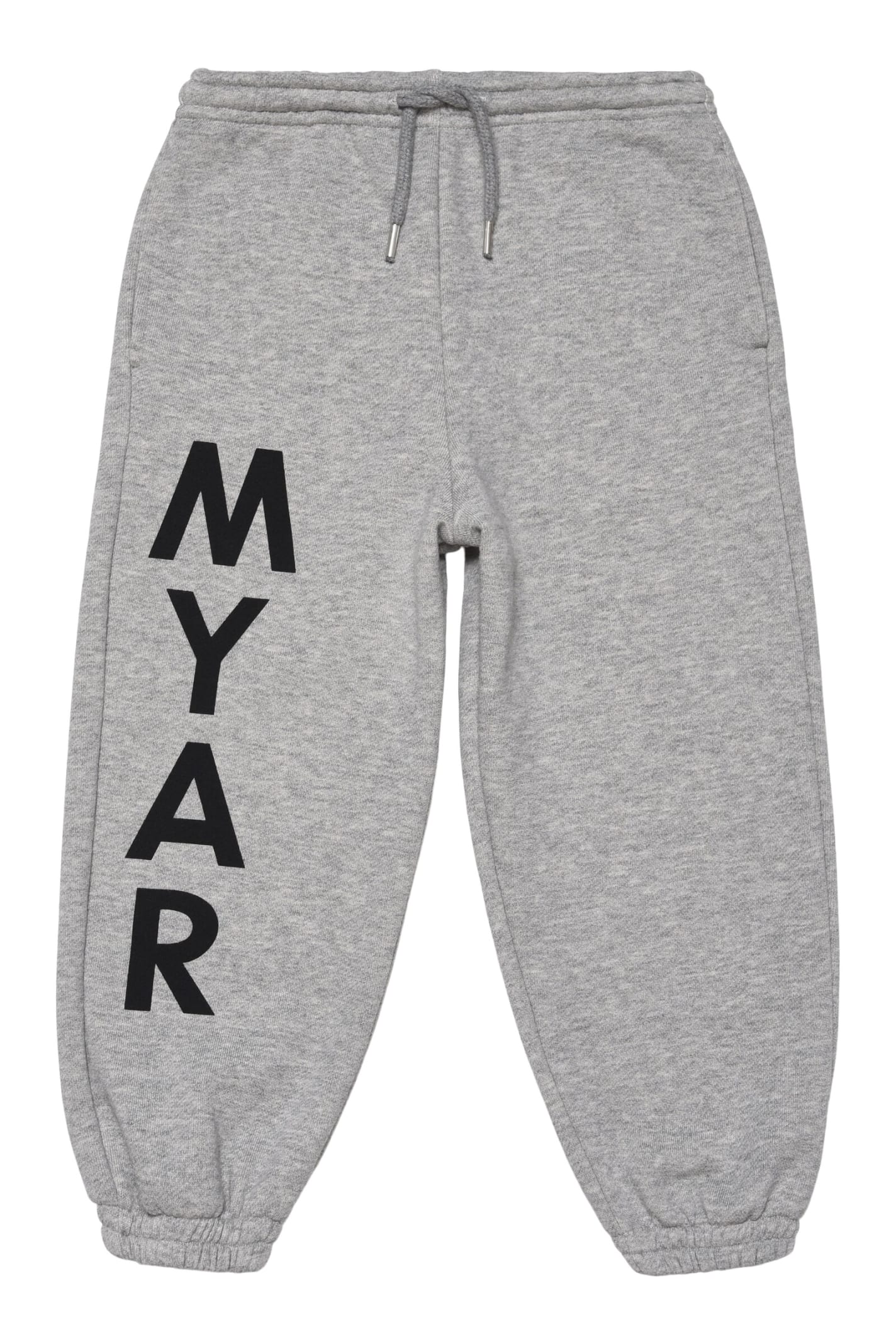 Myar Pantaloni Jogger Grigi Con Logo In Verticale In Warm Grey Melange