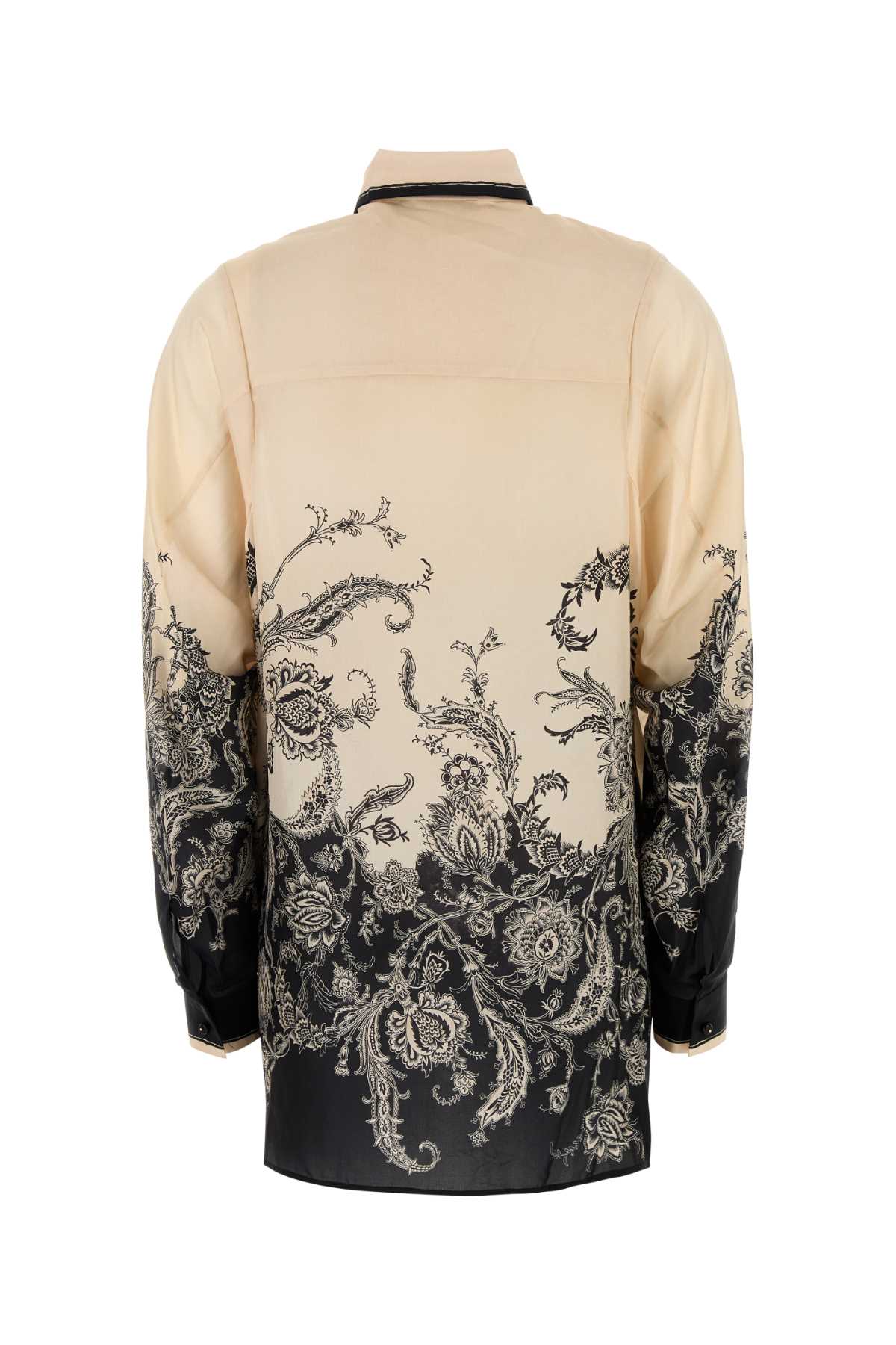 Zimmermann White Floral And Paisley Print Shirt With Contrasting Trim In Multi