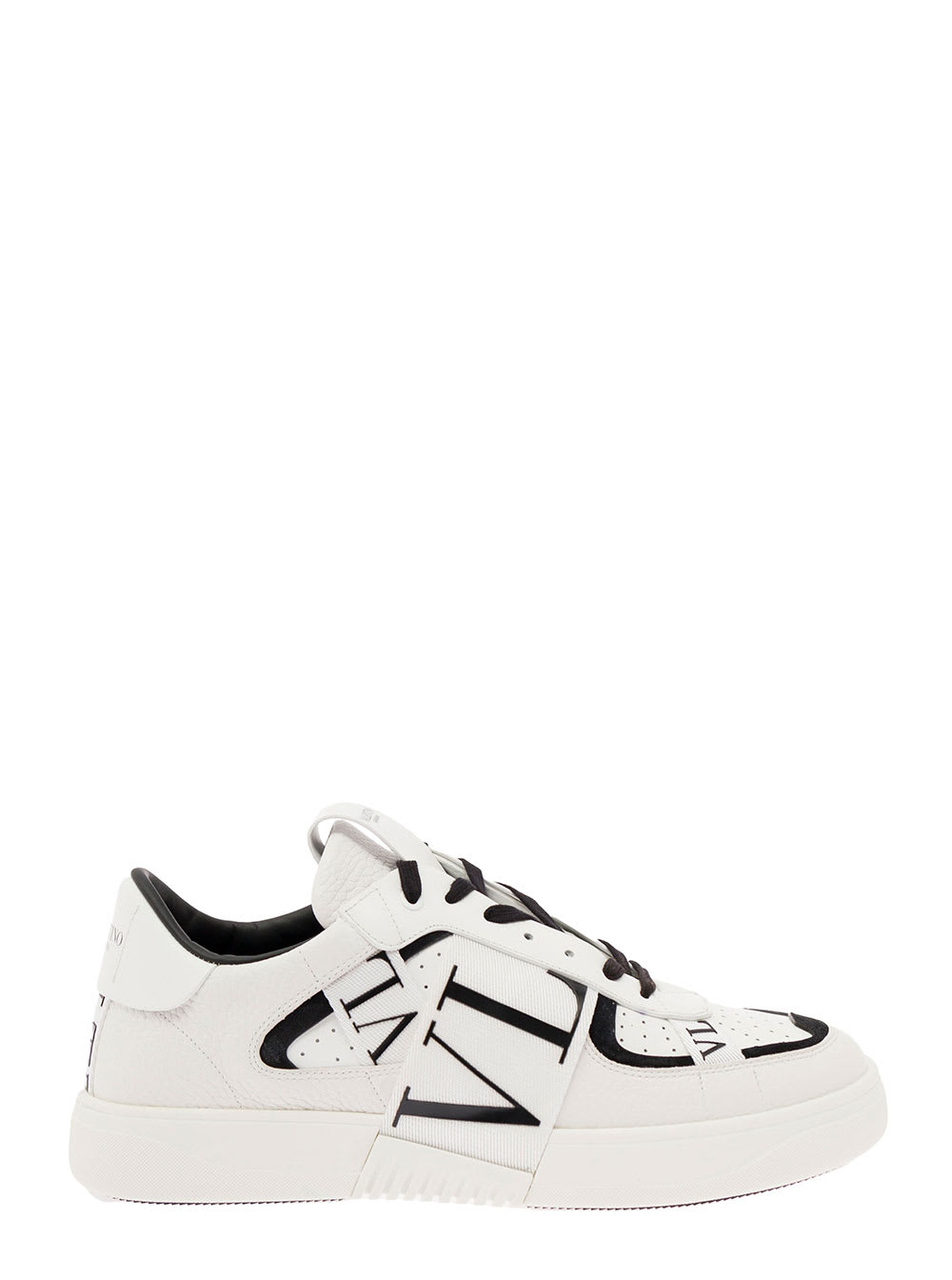 Vl7n White Printed Sneakers In Leather Man Valentino Garavani
