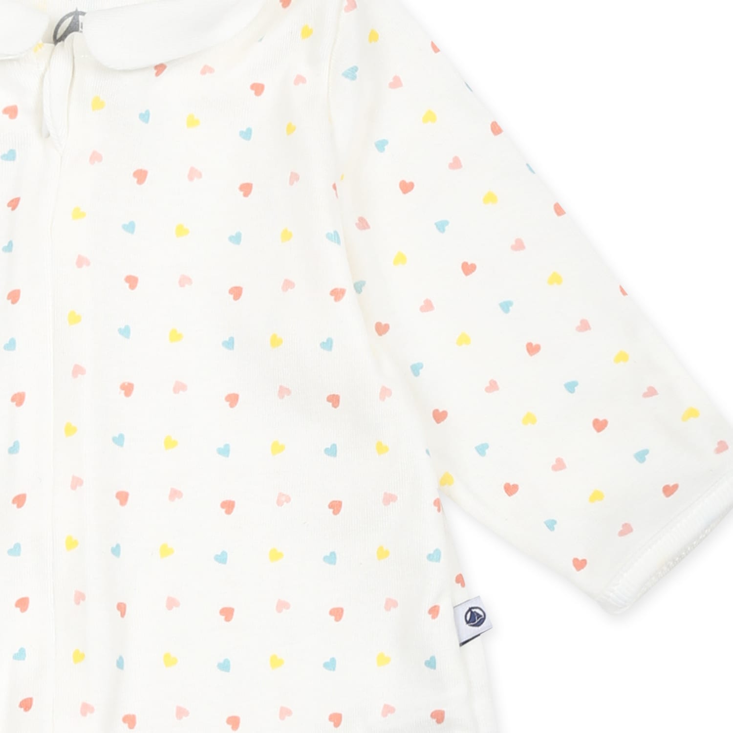 Petit Bateau Ivory Romper For Babykids With Hearts In Ivory