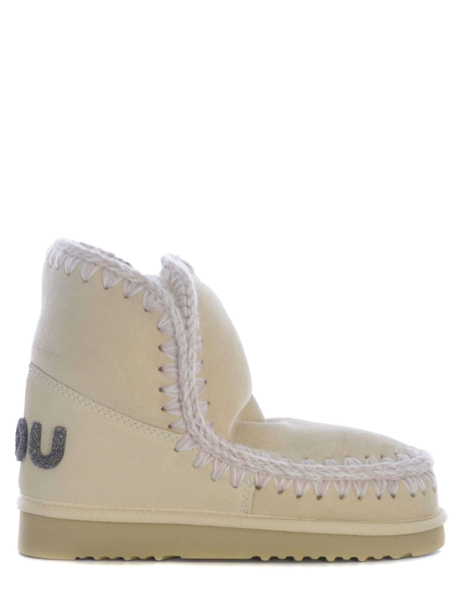 Shop Mou Boots  Eskimo18 Glitter Made Of Suede In Yellow