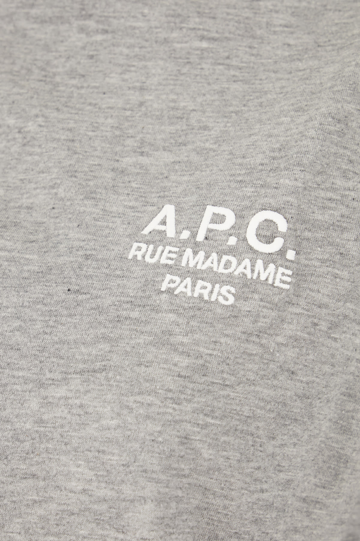 Shop Apc Melange Grey Cotton T-shirt In Gris Chine Blanc