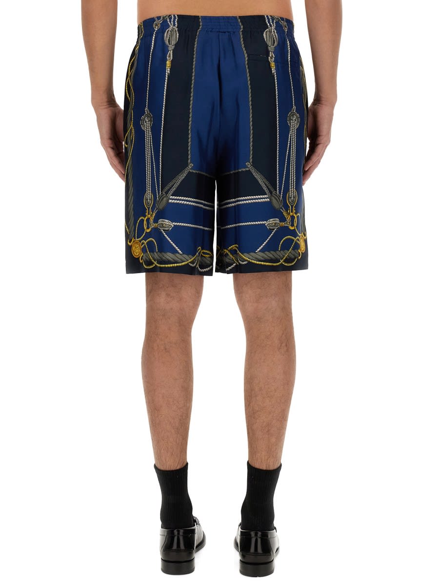 Shop Versace Twill Bermuda Shorts In Multicolour