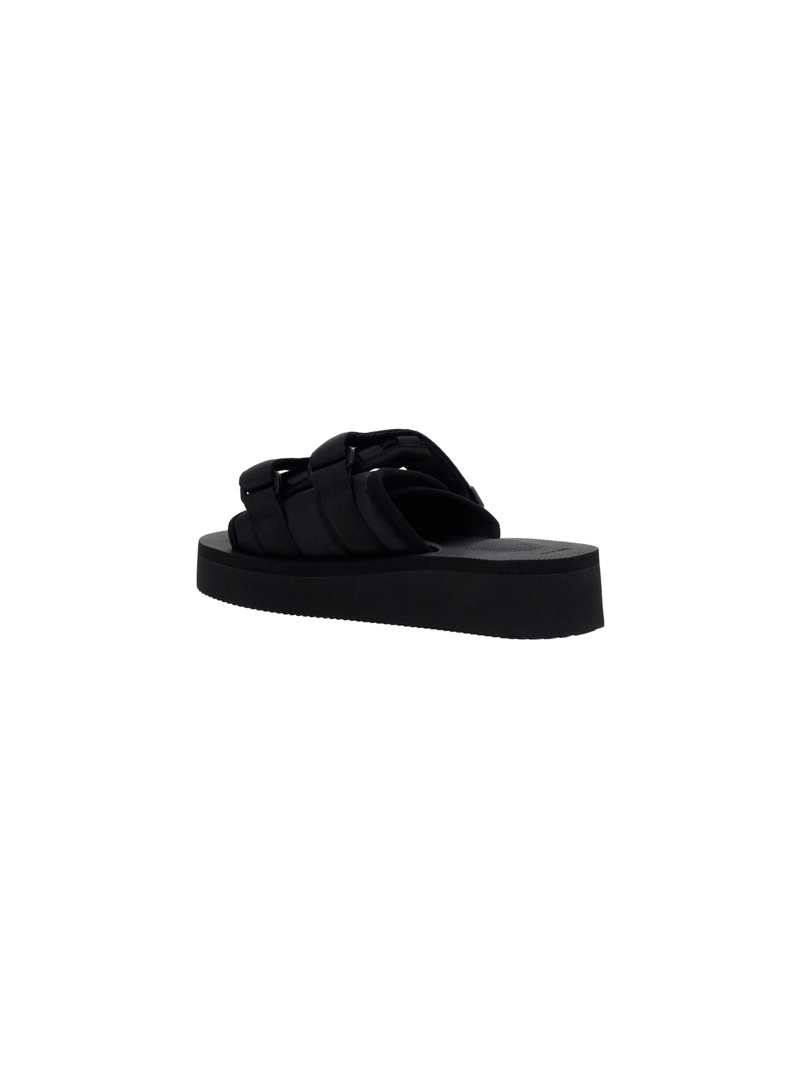 Shop Suicoke Moto-po Sandals In Blk Black