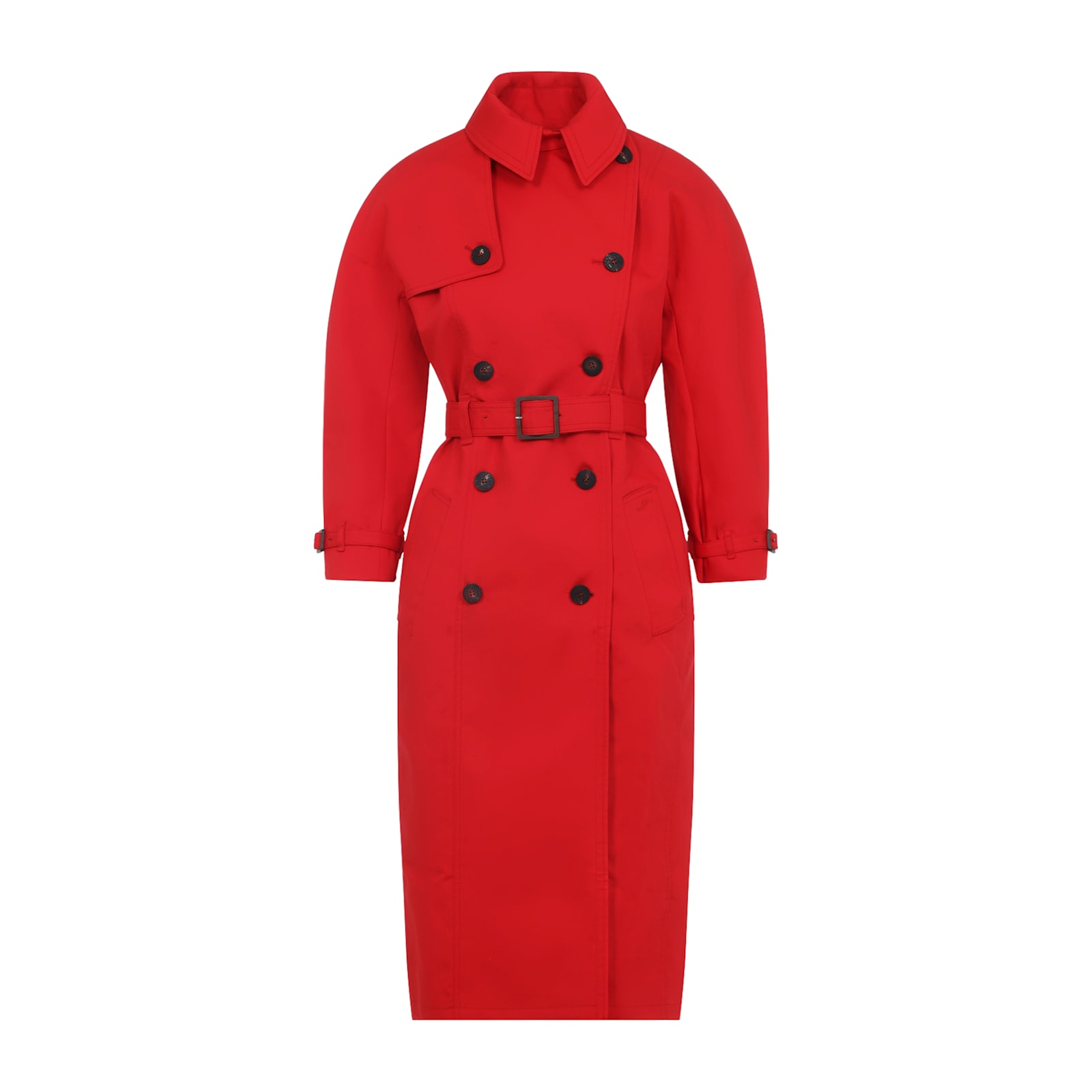 Jacquemus Double Breasted Belted Trench Coat In Red