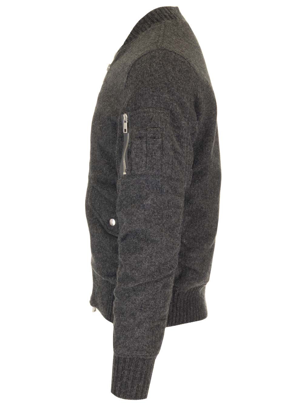 Shop Giorgio Brato Bomber Woolen In Grey