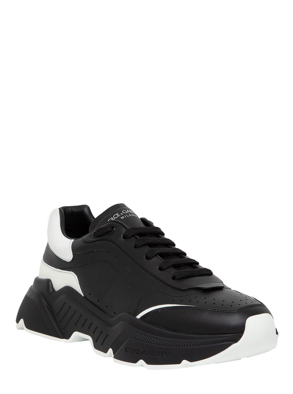 Shop Dolce & Gabbana Daymaster Black Leather Sneakers