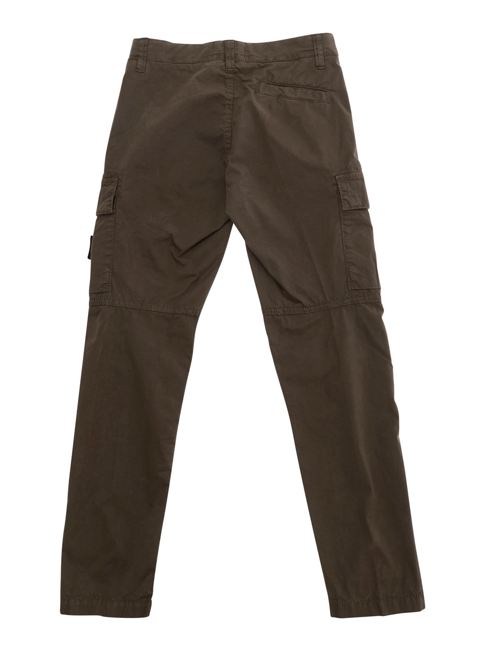Stone Island Green Pants With Logo Patch On The Front In Cotton Stretch Boy In Green