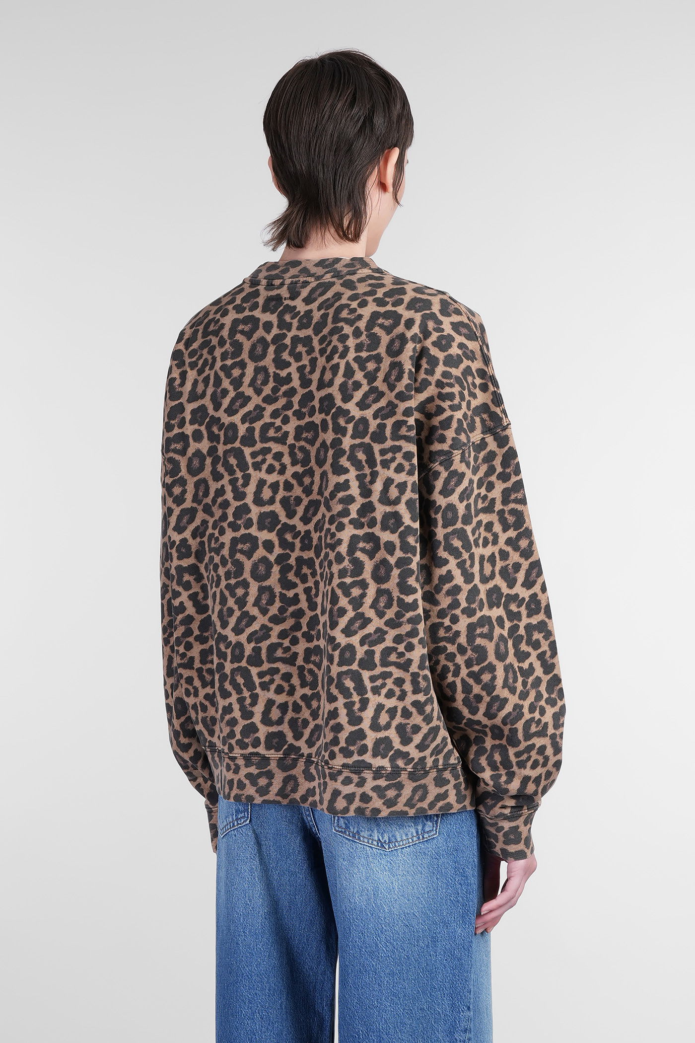 Anine Bing Miles Sweatshirt In Animalier Cotton In Animal Print