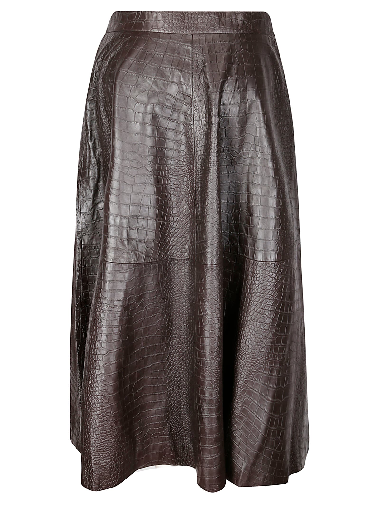 Rohe Crocodile A-line Skirt In Brown