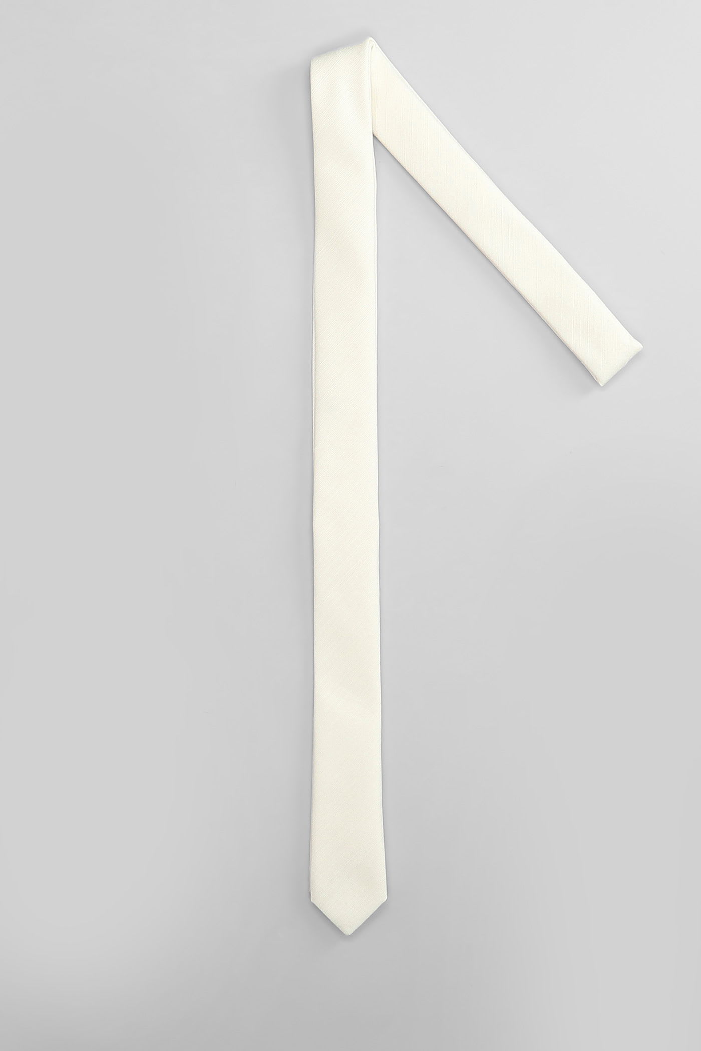 Lardini Tie In White Silk