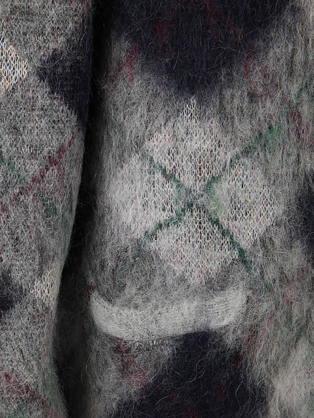 R13 FLUFFY PLAID OVERSIZED DISTRESSED EDGE CARDIGAN
