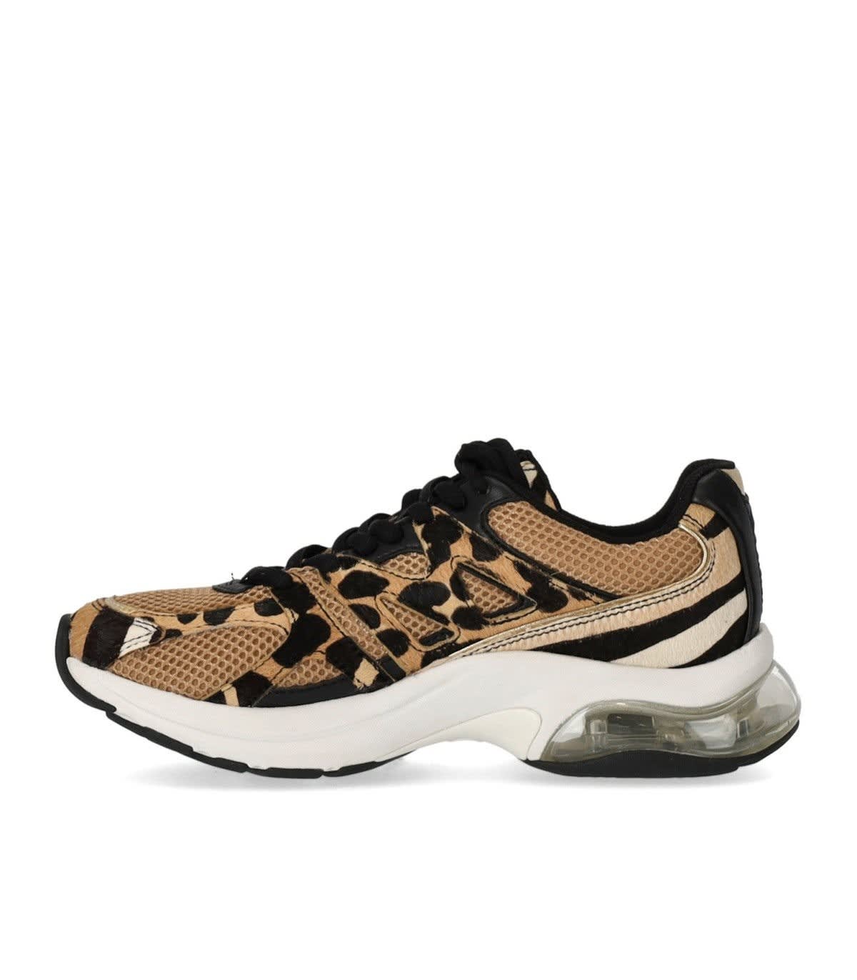 Shop Michael Kors Leopard Printed Kit Extreme Mesh Trainers In Beige