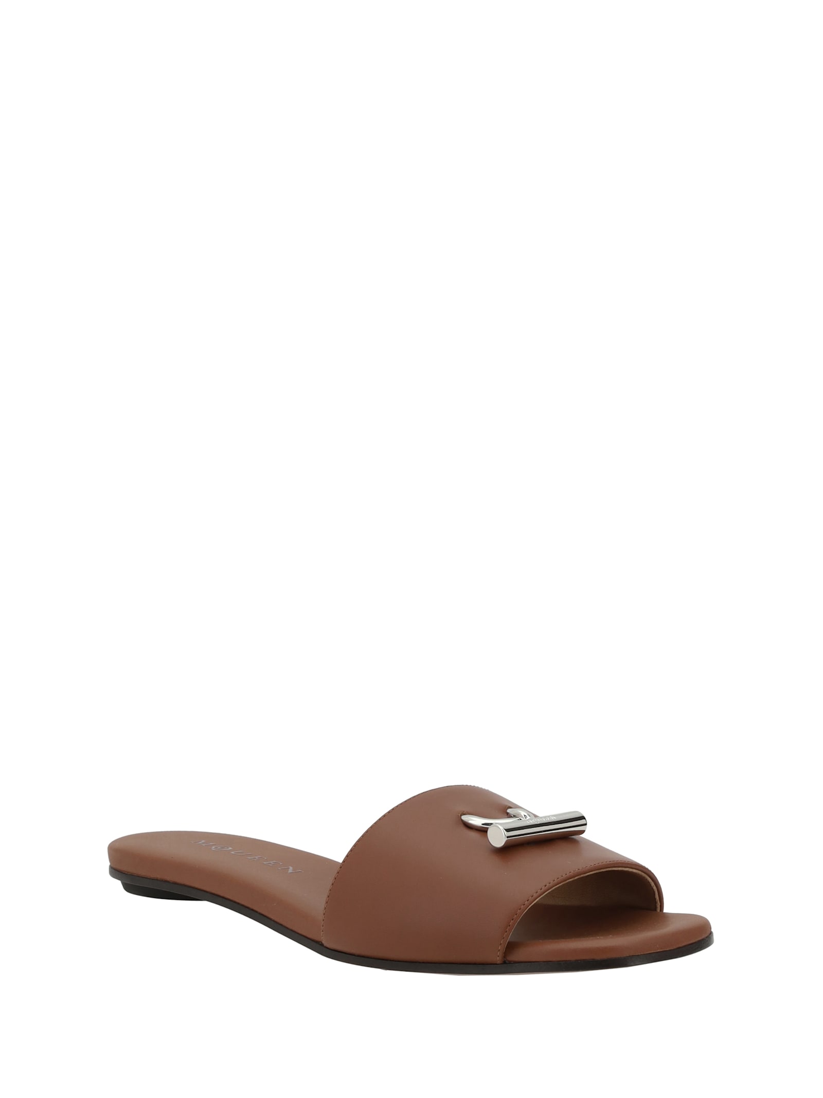 Alexander Mcqueen Arc Flat Slide Sandal In Brown