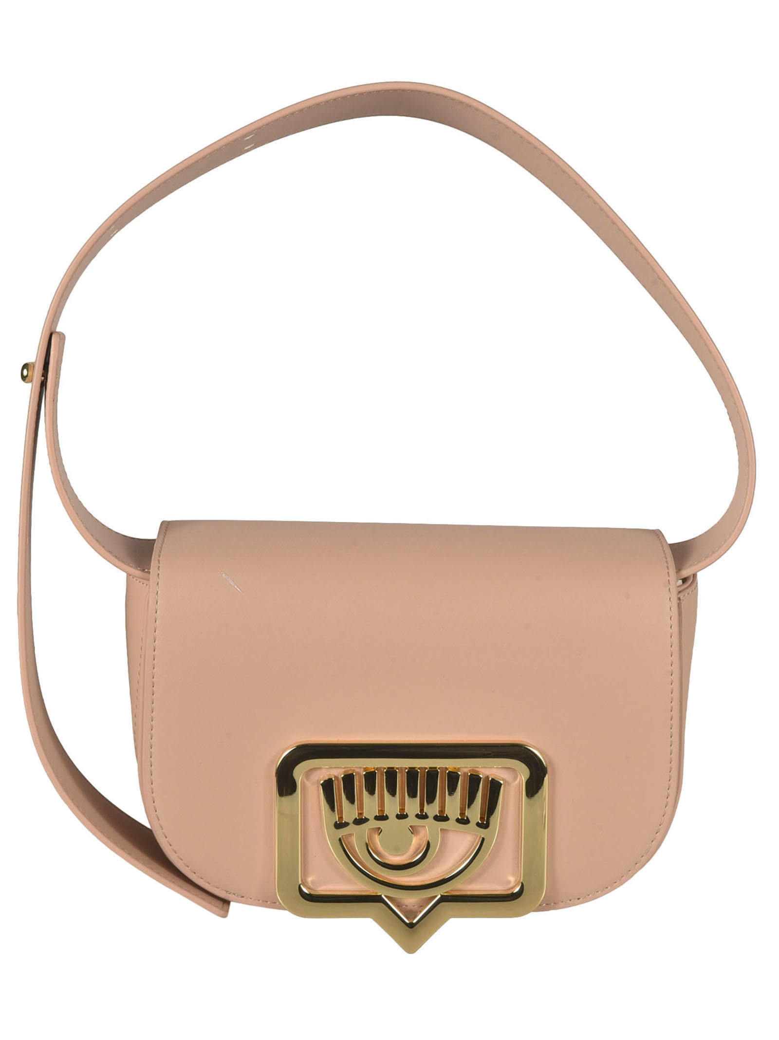 Shop Chiara Ferragni Logo Eye Shoulder Bag In Pesca