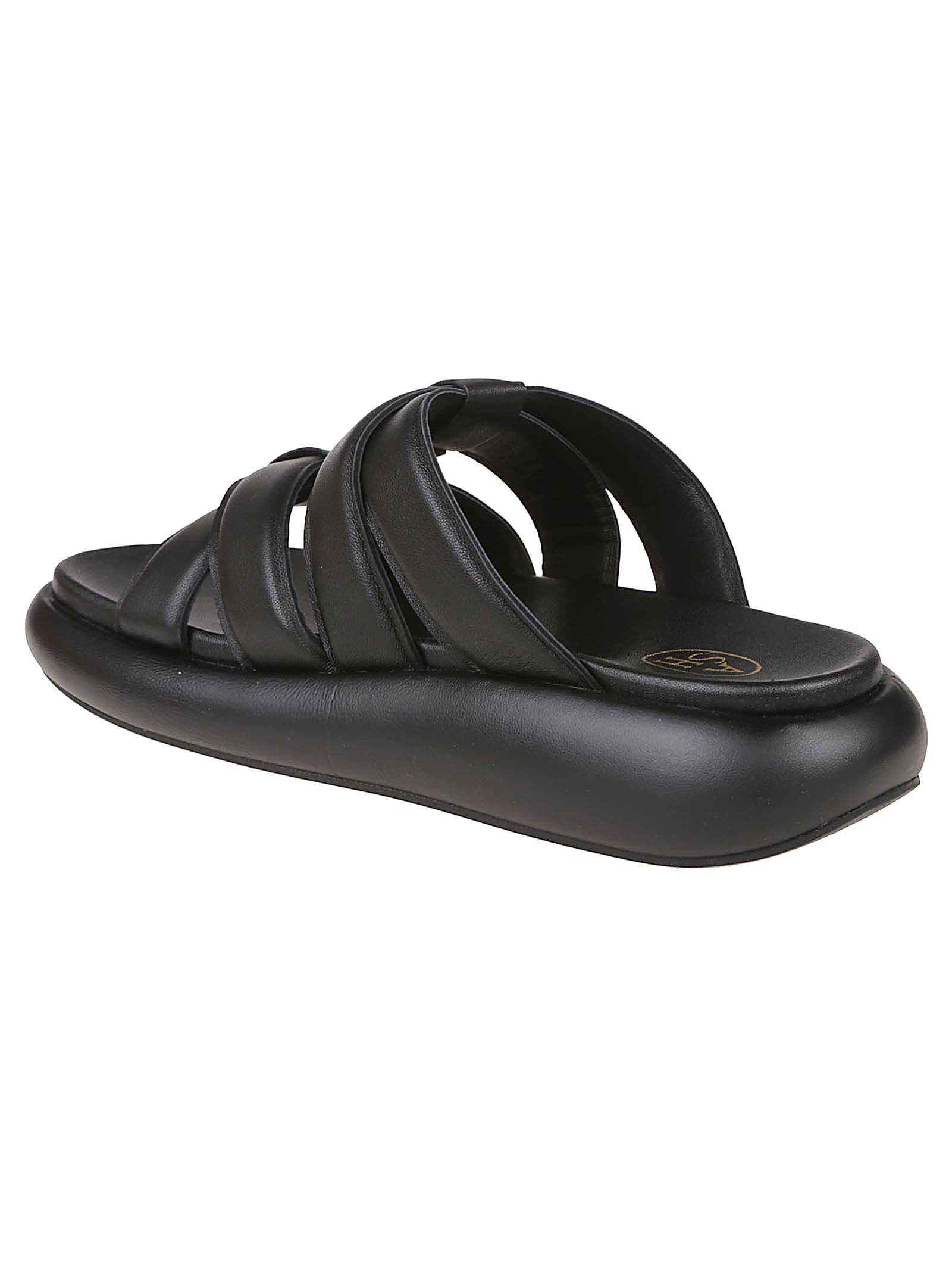 Ash Black Leather Vip Bis Sandals