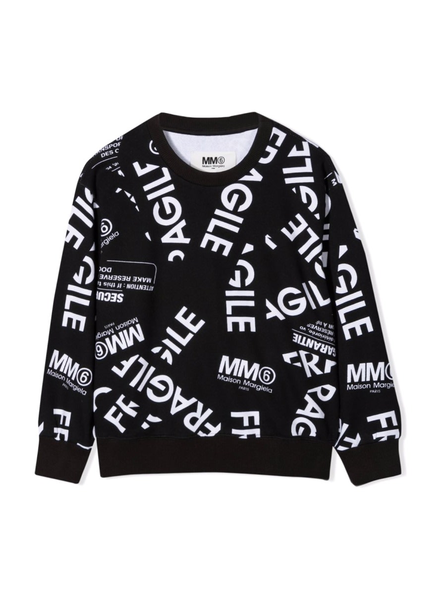Mm6 Maison Margiela Felpa In Black