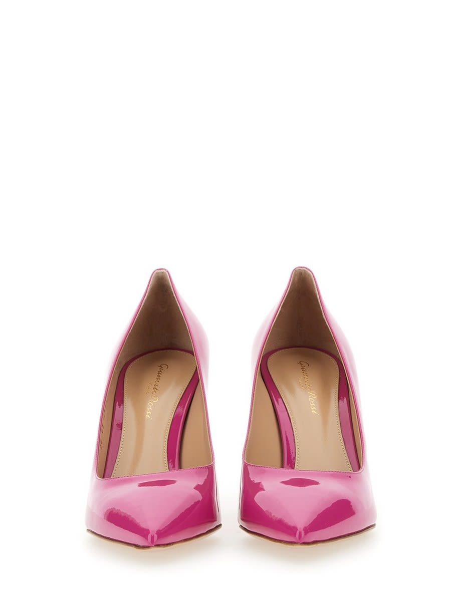 Gianvito Rossi Glossy Leather Pointed Toe Stiletto Heel Pumps In Pink