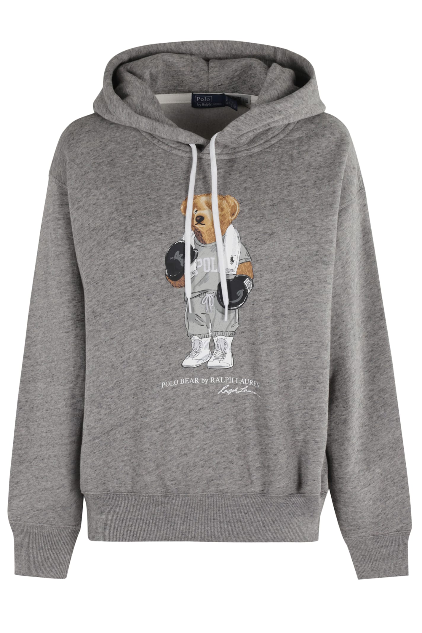 Polo Ralph Lauren Relaxed Fit Knit Sweatshirt With Playful Bear Graphic In Gray