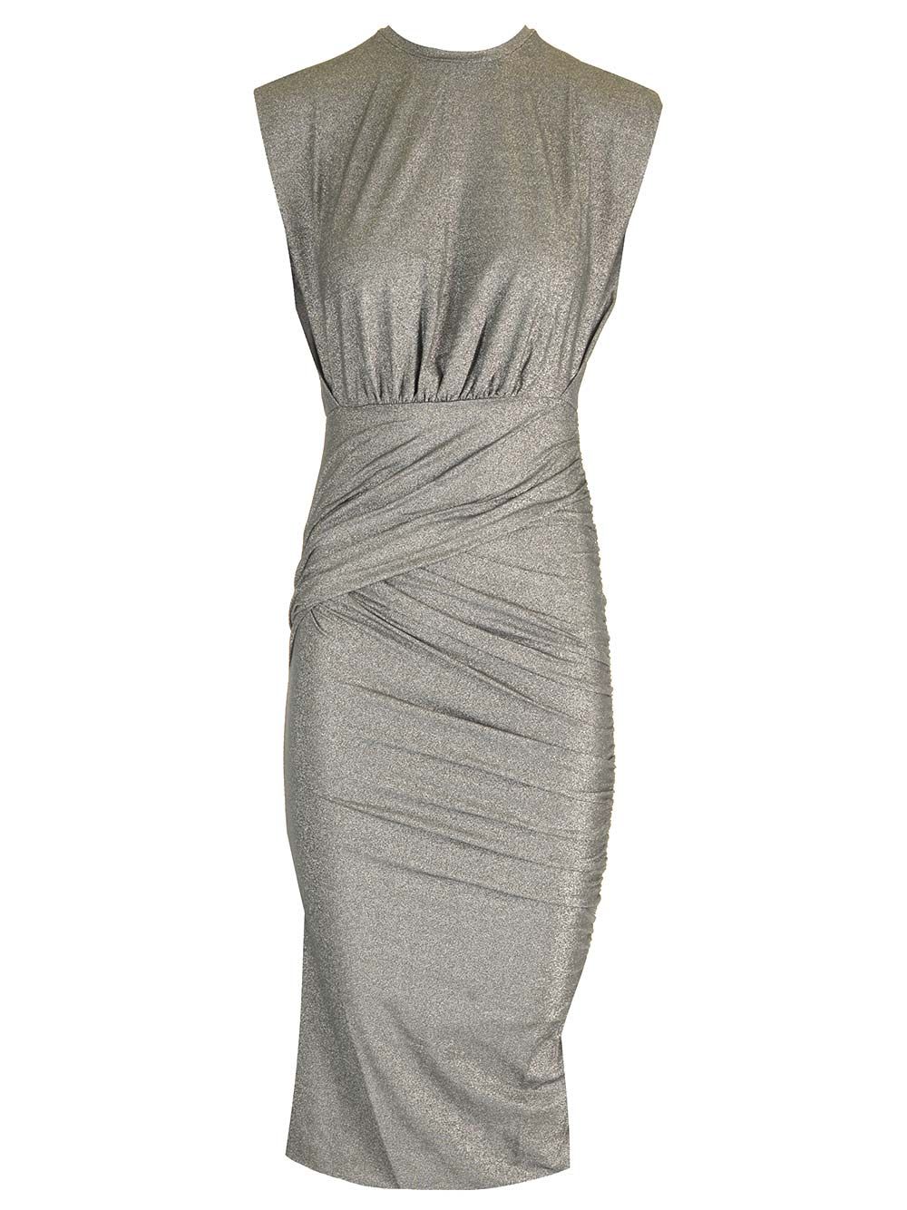 Shop Amazuìn Lurex Jersey Dress In Silver