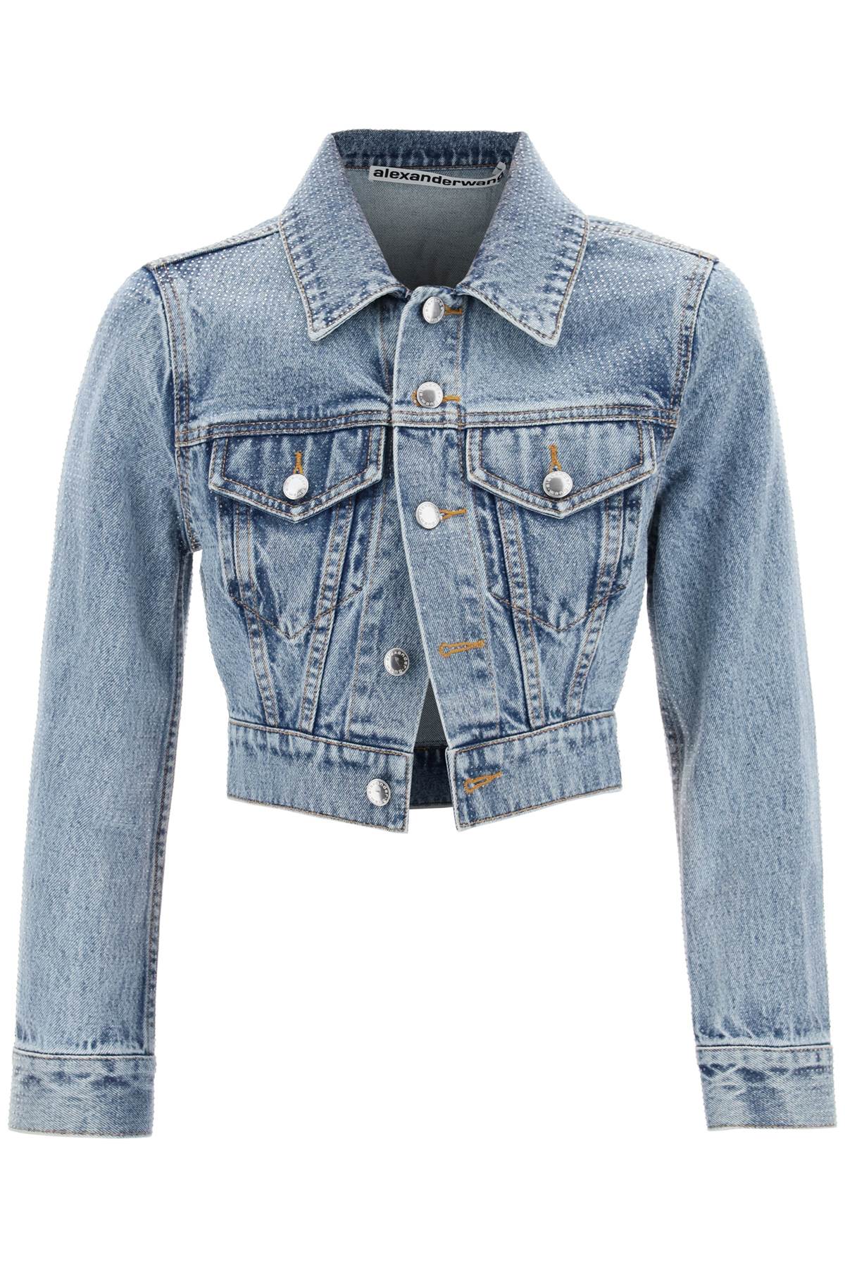 Denim Jacket With Micro Rhinest