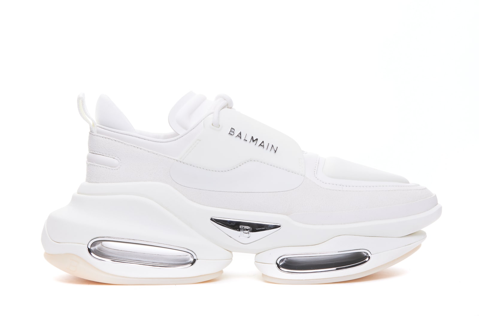 Shop Balmain B-bold Sneakers In White