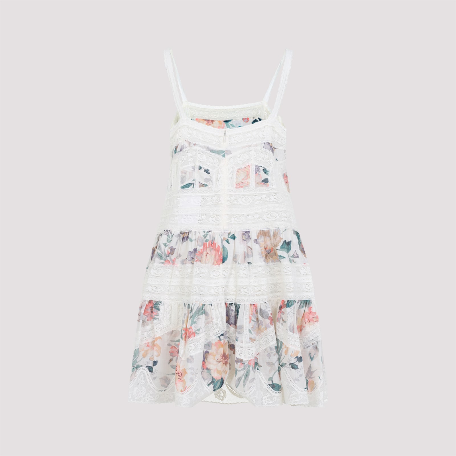 Shop Zimmermann Acacia Lace Mini Dress In Multicolor