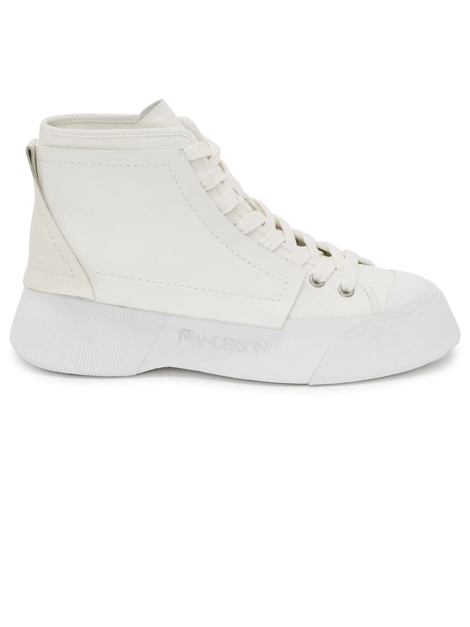 J.W. Anderson White Canvas And Calf Leather Sneakers