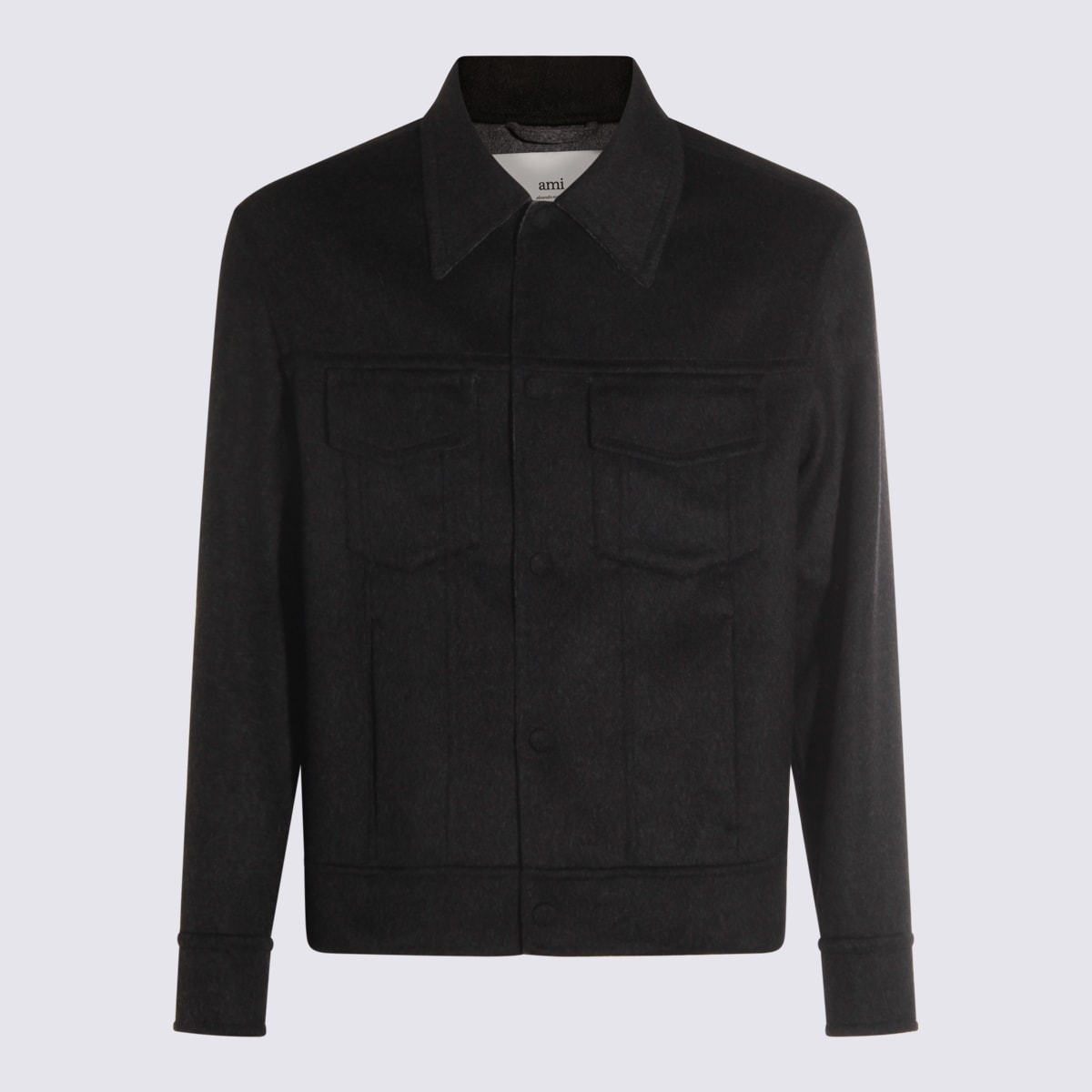 Ami Alexandre Mattiussi Adjustable Cuffs Chest Pockets Long Sleeves In Black