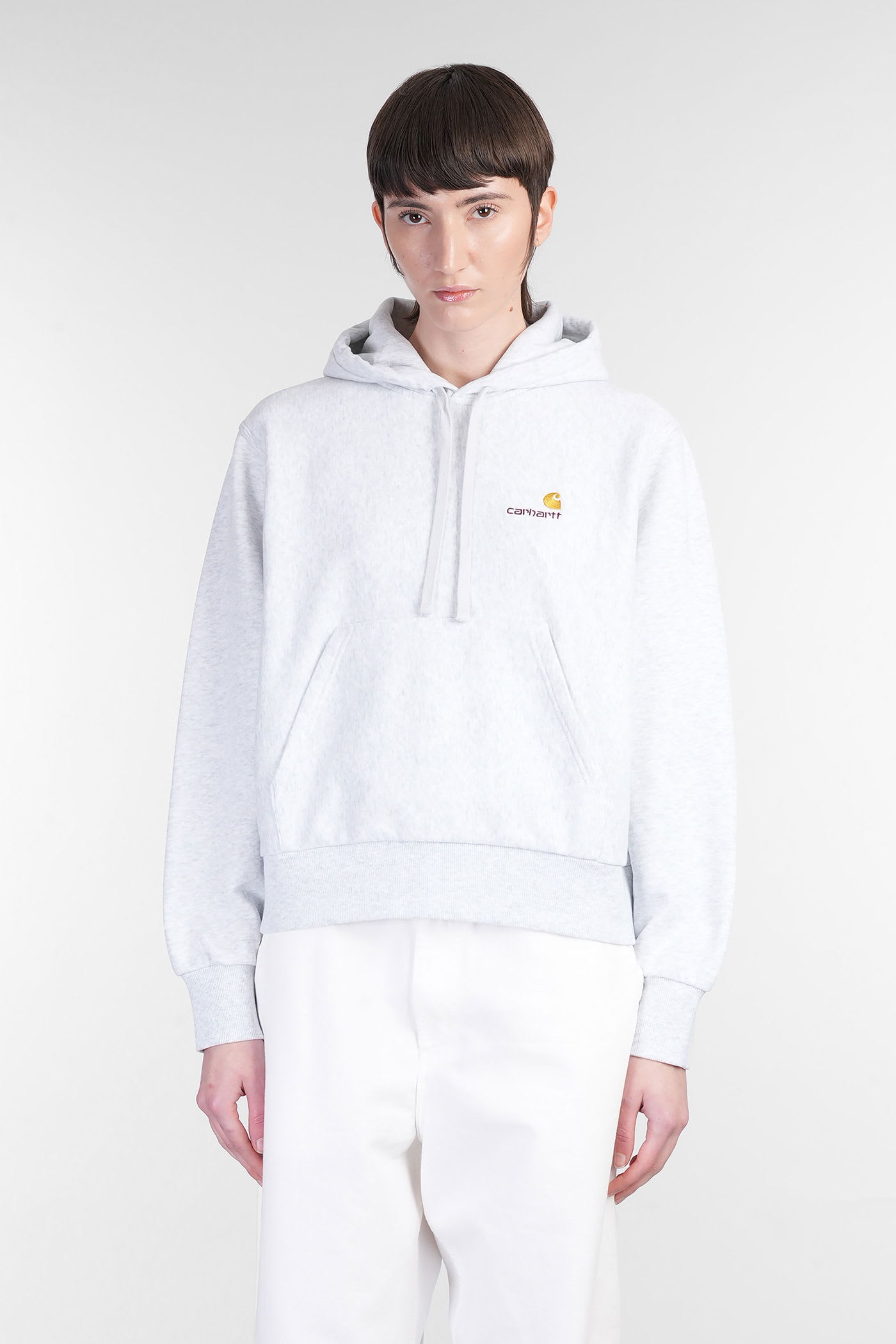 Carhartt Hd American Script Sweatshirt In Grey Cotton In Gray