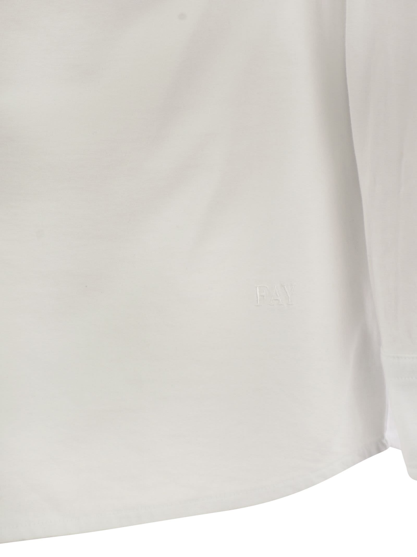 Fay Men Cotton Jersey Shirt In White