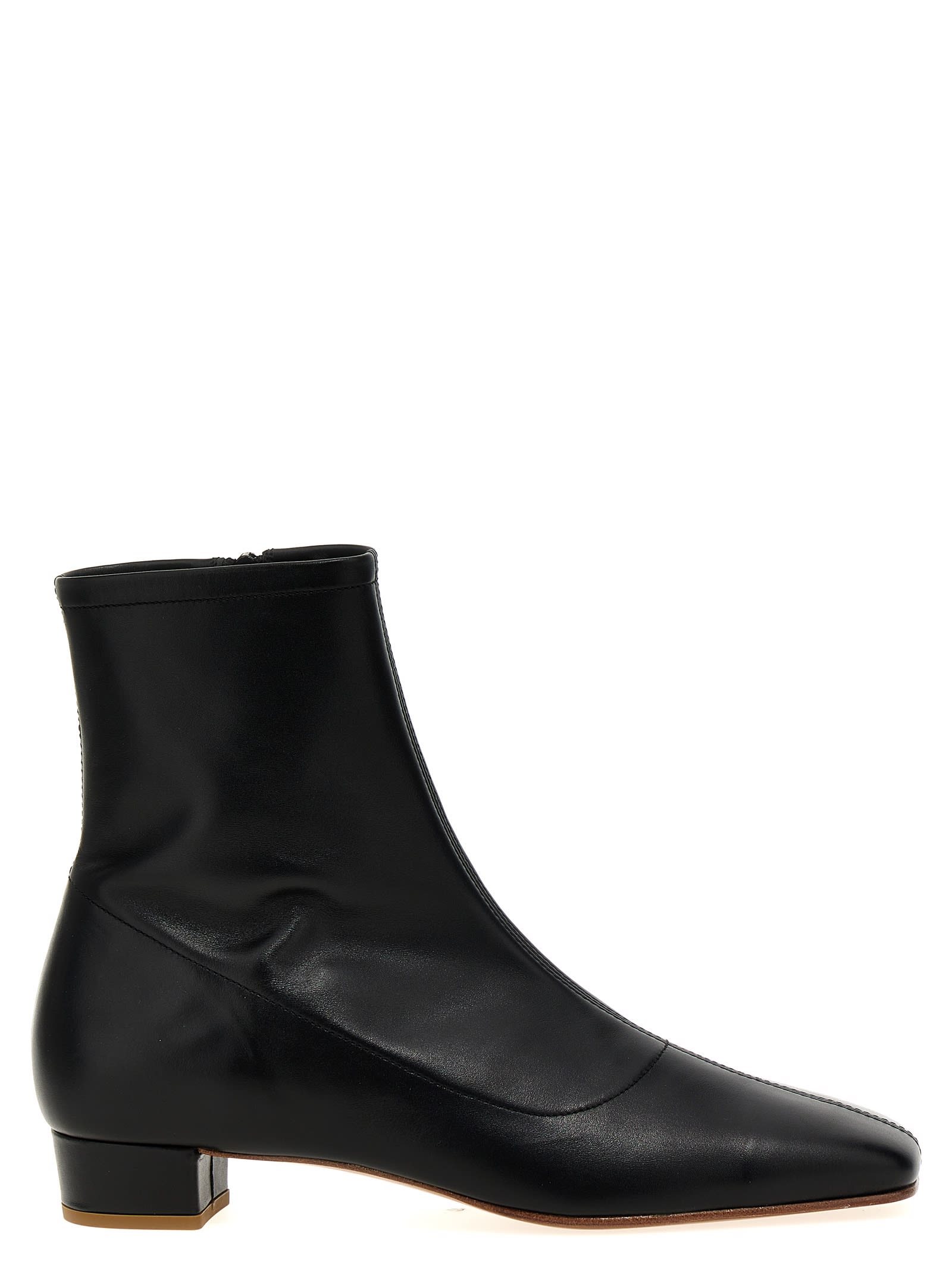 By Far Este 25mm Square Toe Ankle Boots In Black