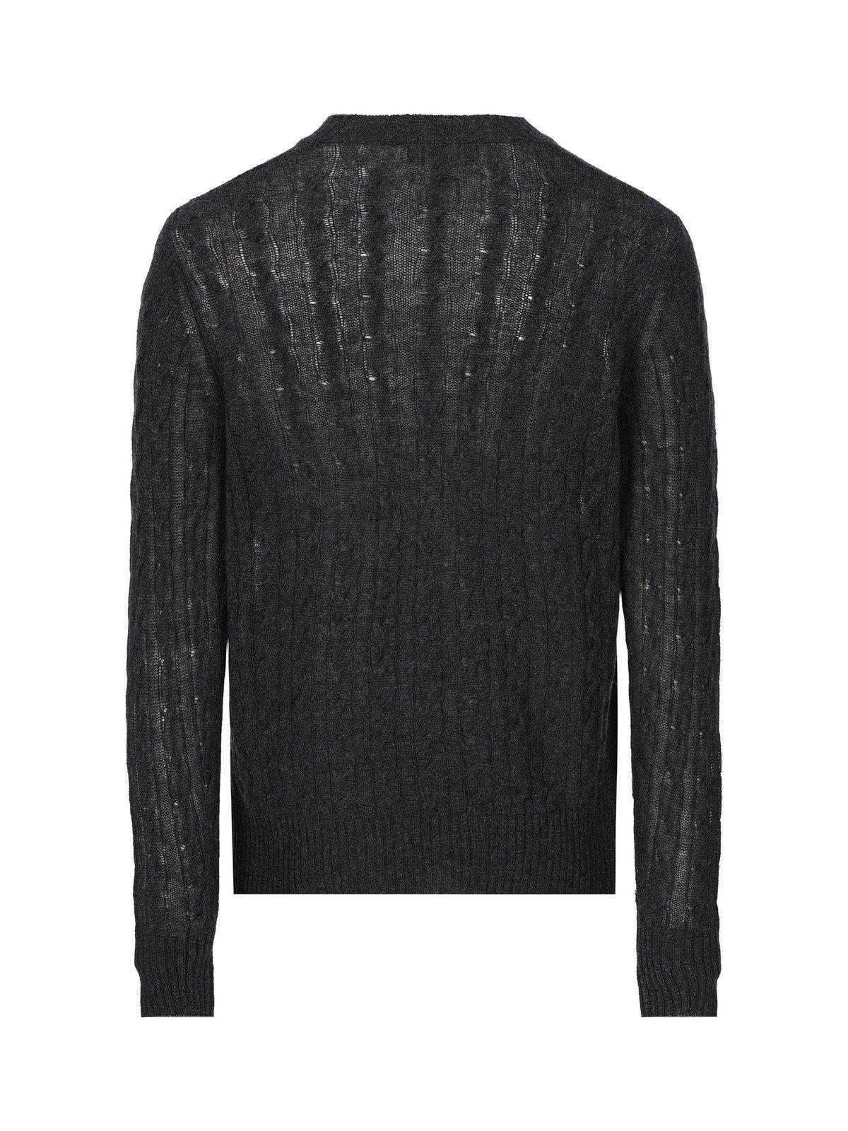 Shop Etro Logo-embroidered V-neck Knitted Jumper In Nero