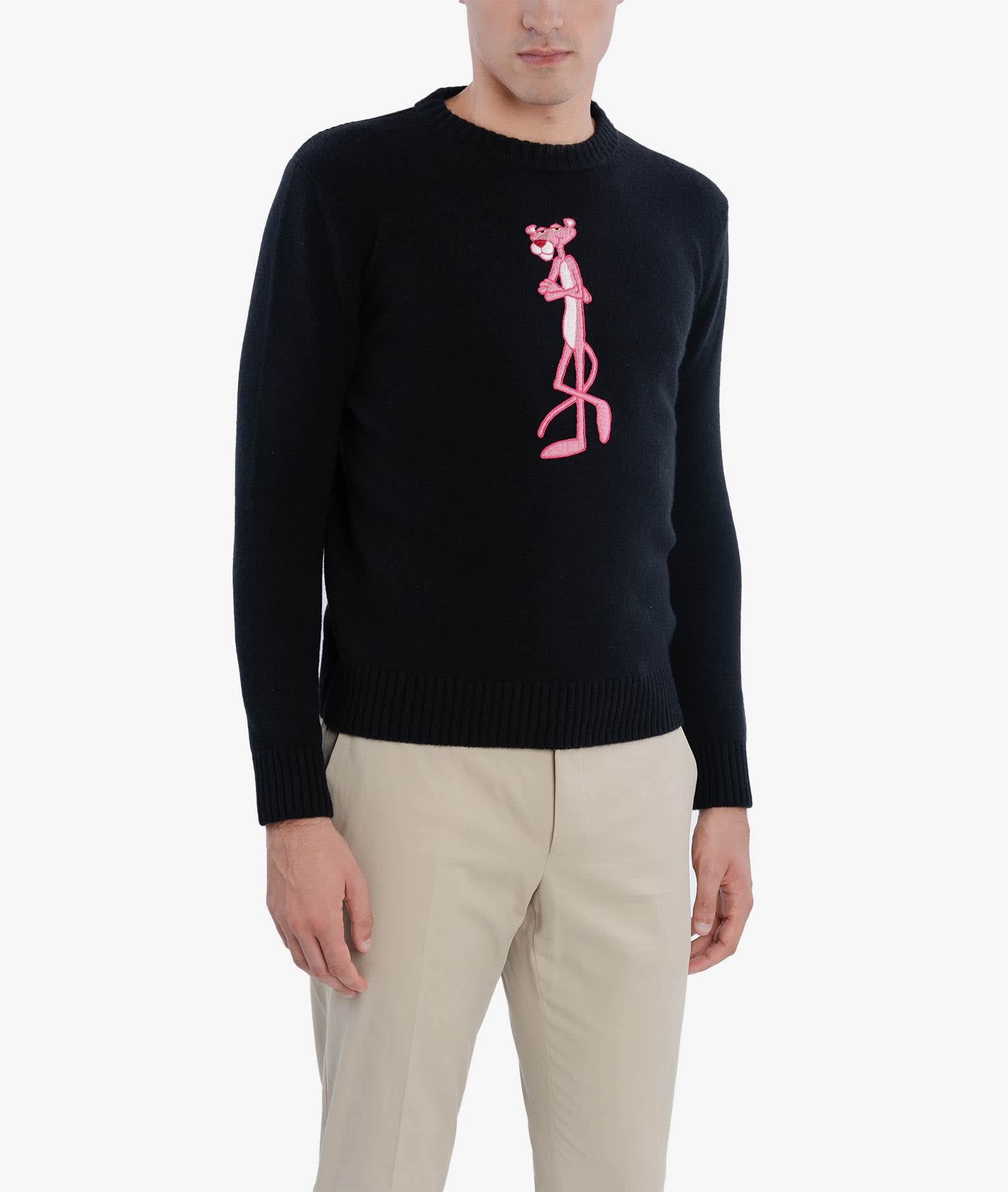 Shop Larusmiani Sweater Pink Panther Sweater In Black